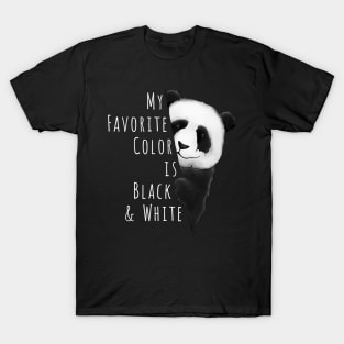 My Favorite Color Is Black & White Panda-Bear Drawing T-Shirt